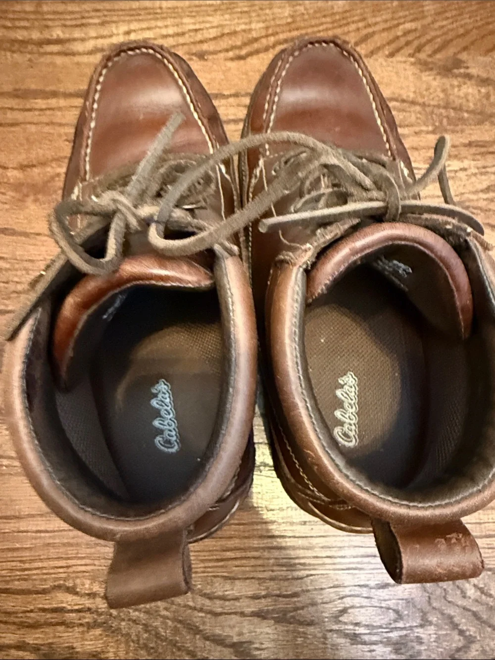 Cabela's Brown Leather Chukka Moc Toe Lace-Up Boots